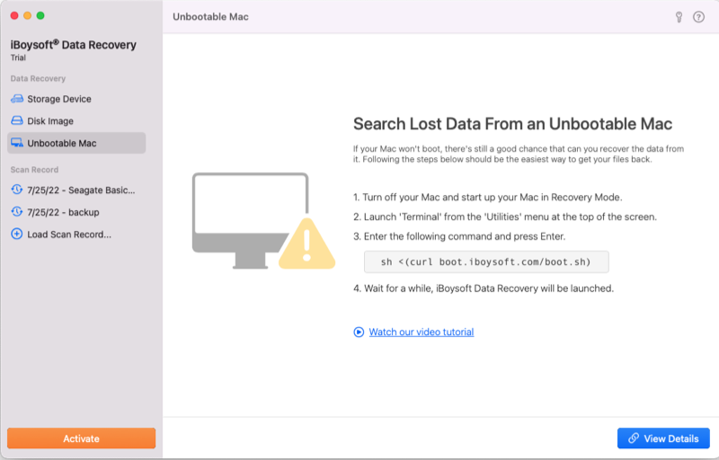 recover unbootable Mac